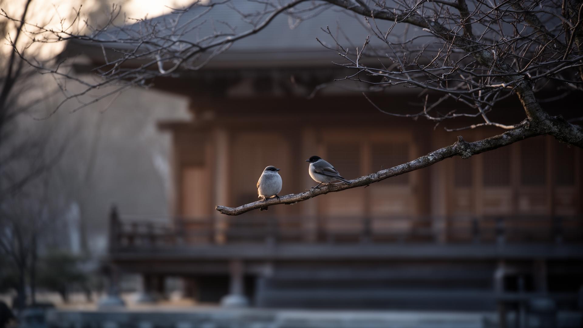 The Thermos Was Empty — A late arrival, a cold room, ninety minutes ahead. The bell, the hall, two birds in a tree.